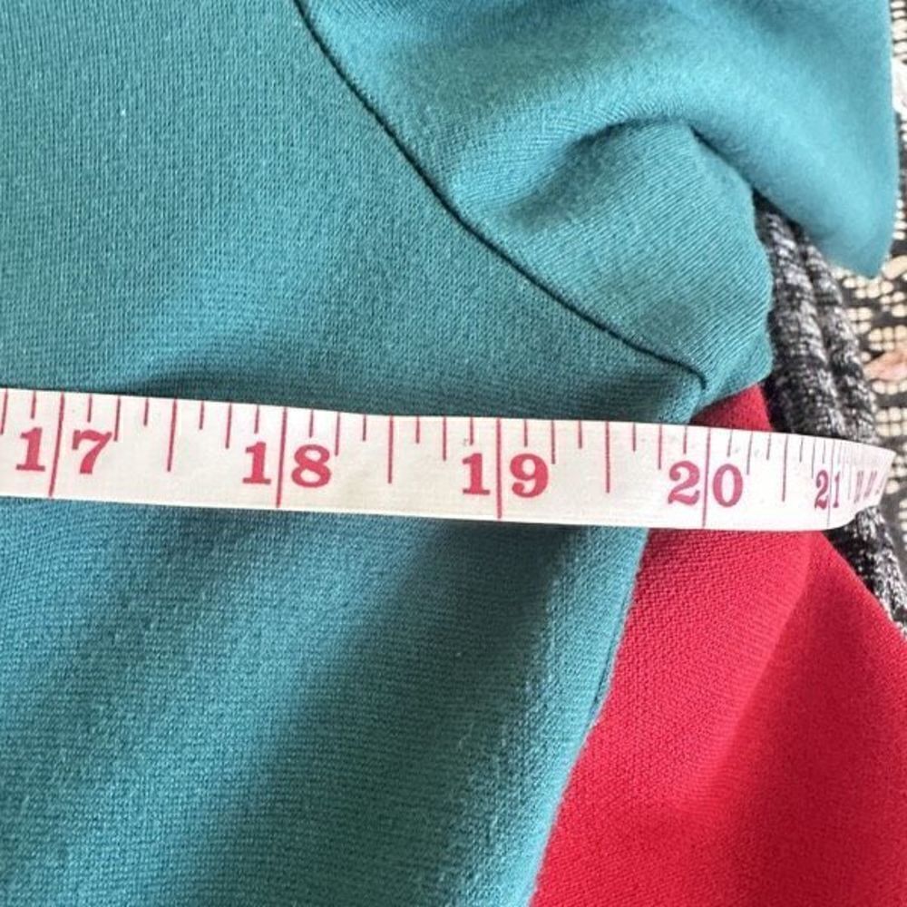 Talbots Women's Teal Knit Dress 3/4 Sleeve Career Exposed Zipper Size 10 - Picture 4 of 7